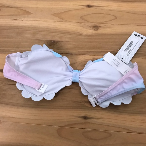 NWT boohoo Panama Ombre Scallop Bandeau Bikini top - Picture 5 of 6